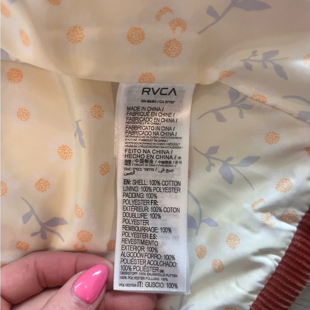 RVCA Women's Corduroy Jacket in Rust - Picture 3 of 11